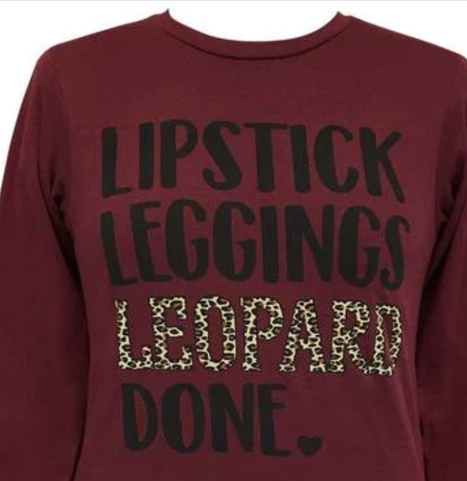 Lipstick Leggings Leopard T-Shirt